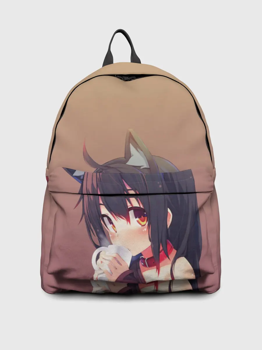 Рюкзак джинсовый / девочка ушки кофе