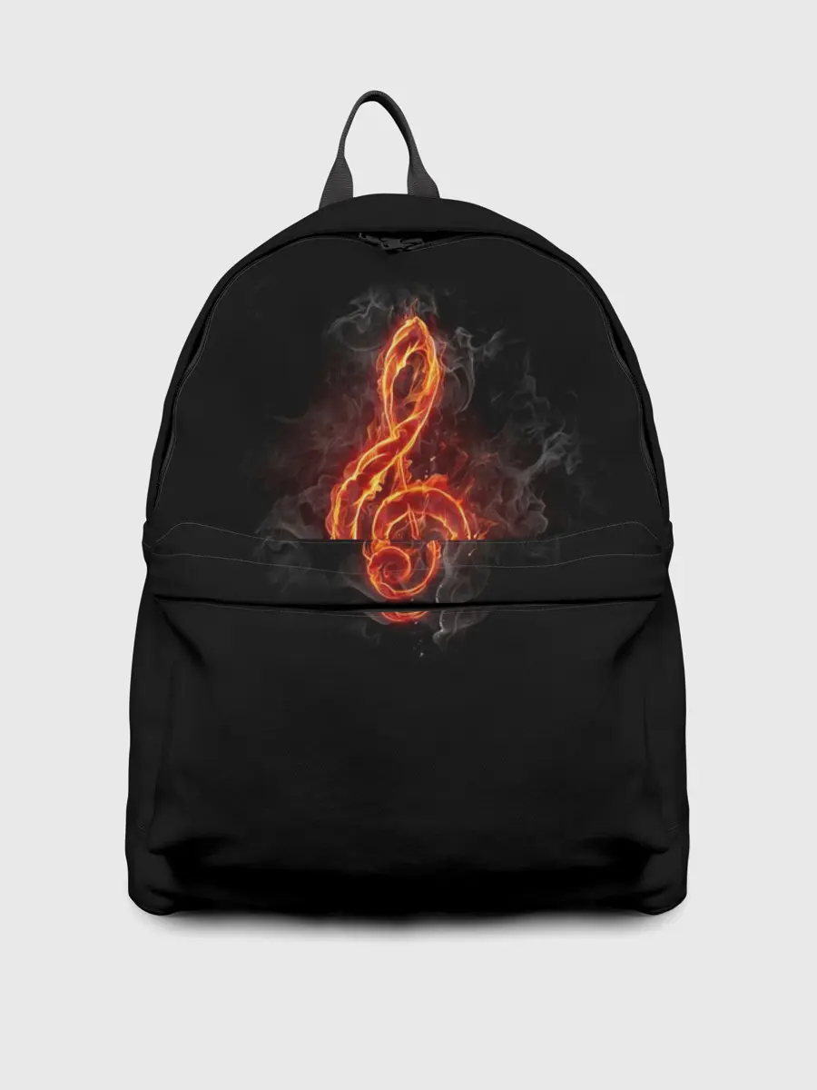 Рюкзак джинсовый / Огненный скрипичный ключ