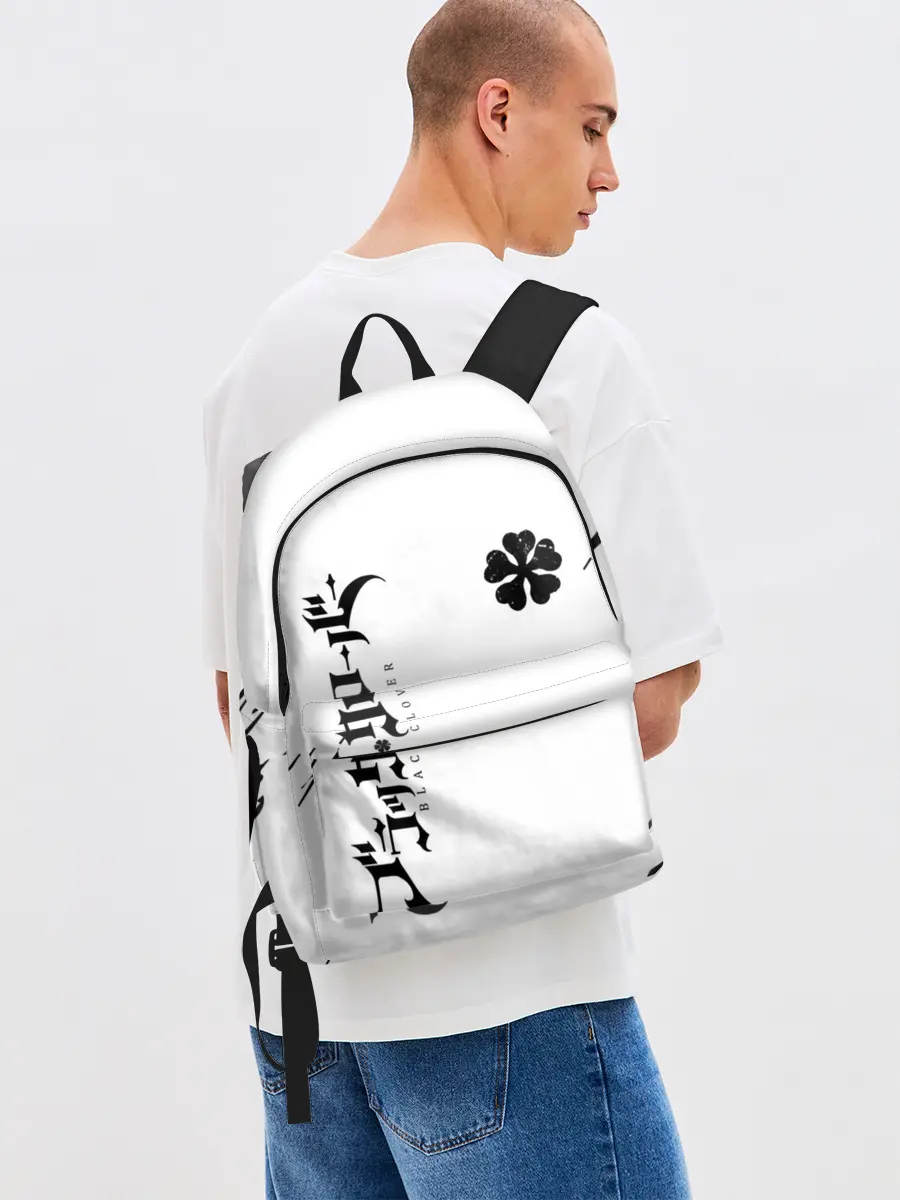 Рюкзак джинсовый / черный клеывер аниме