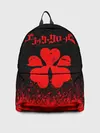 Рюкзак джинсовый / Красный логотип Черный клевер на черном