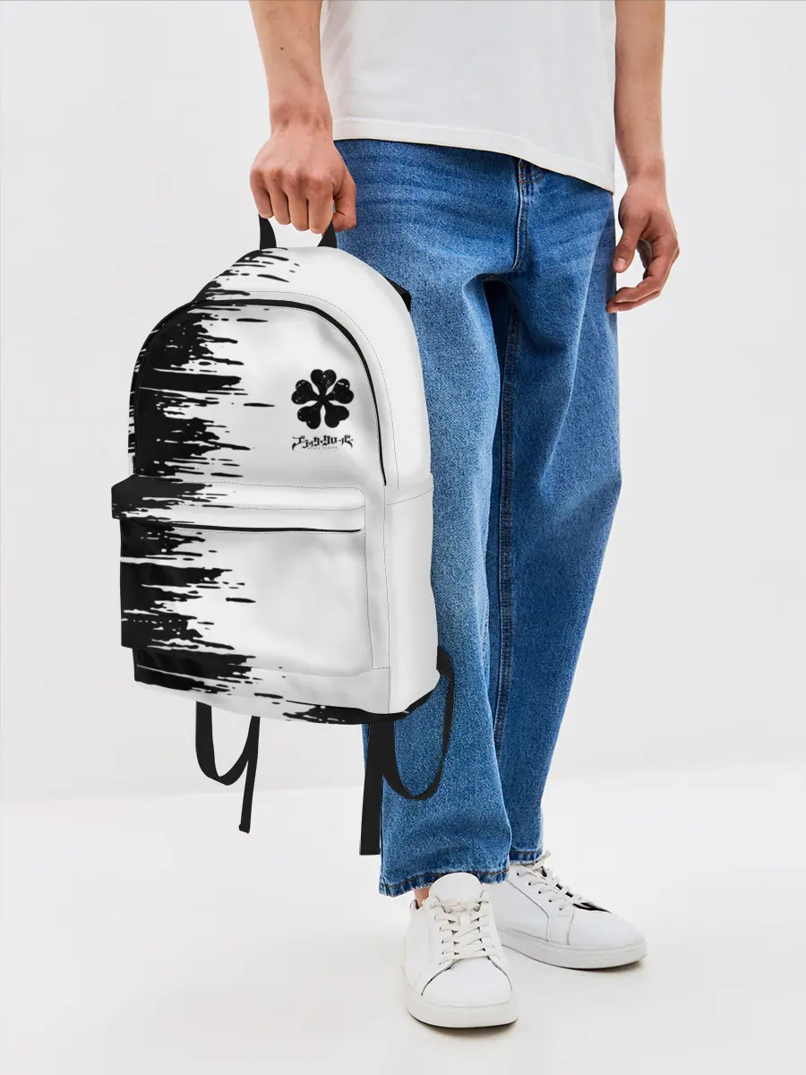 Рюкзак джинсовый / Чёрный клевер,