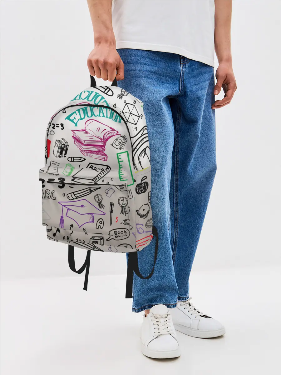 Рюкзак джинсовый / учеба узор