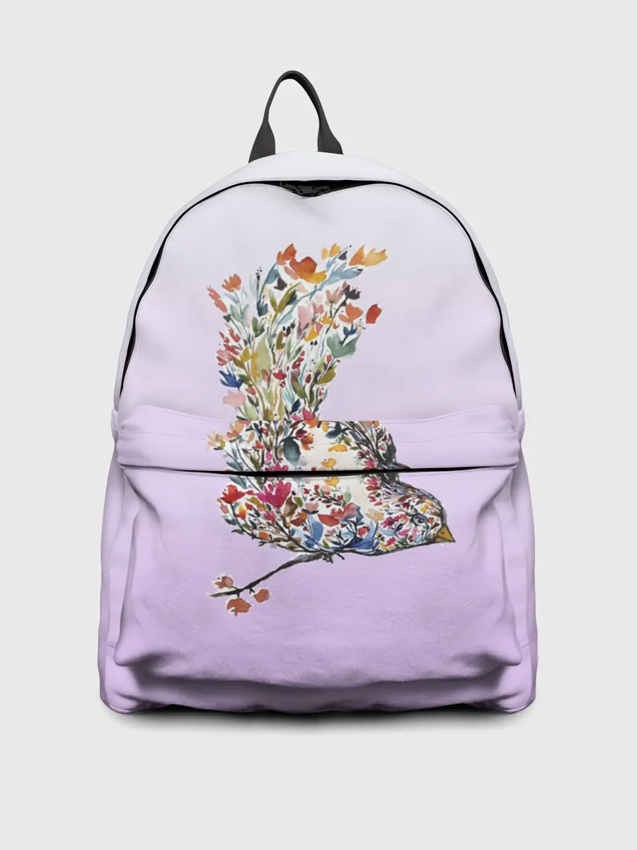 Рюкзак джинсовый / акварельная птичка