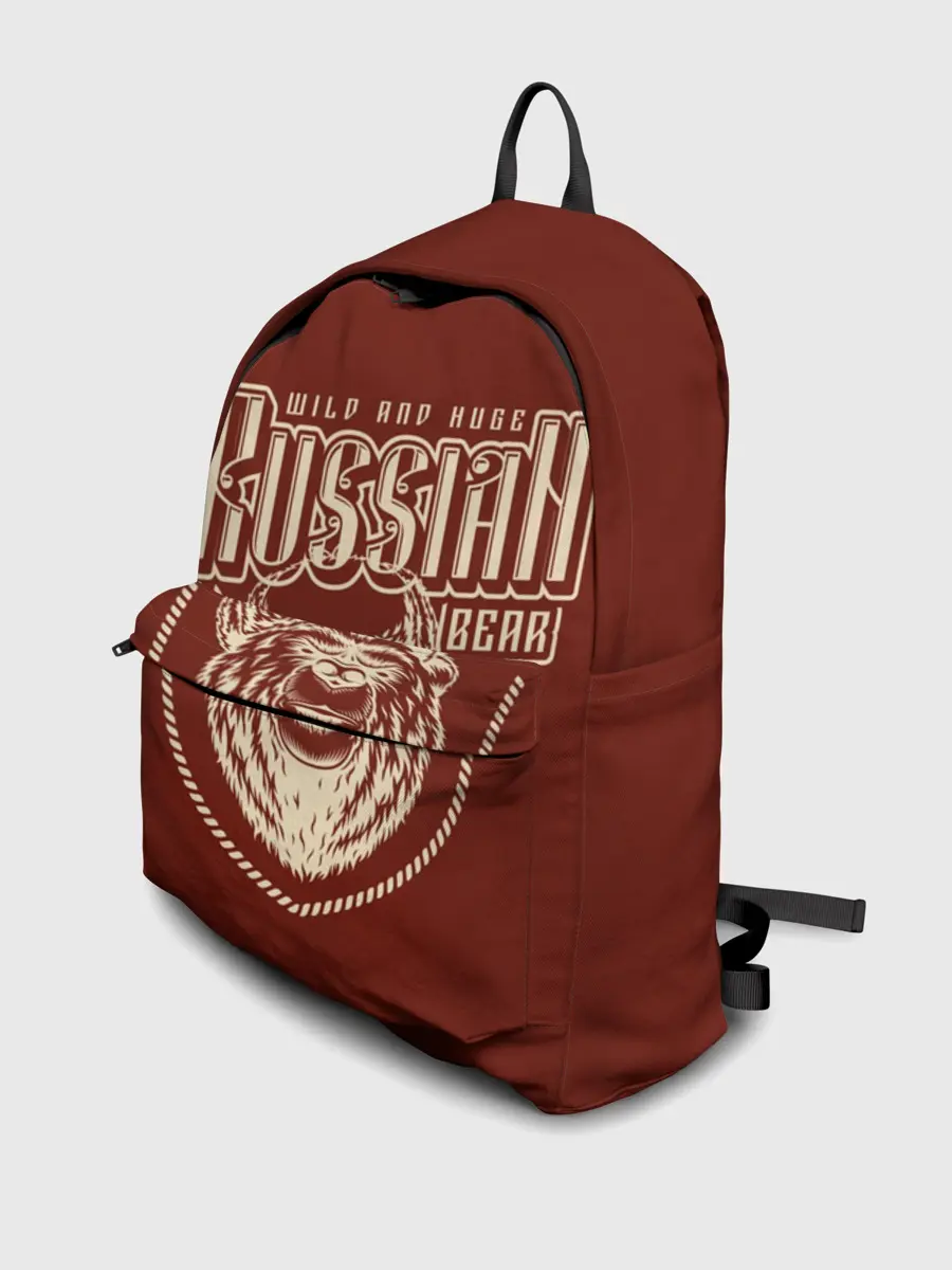 Рюкзак джинсовый / Русский медведь в шапке