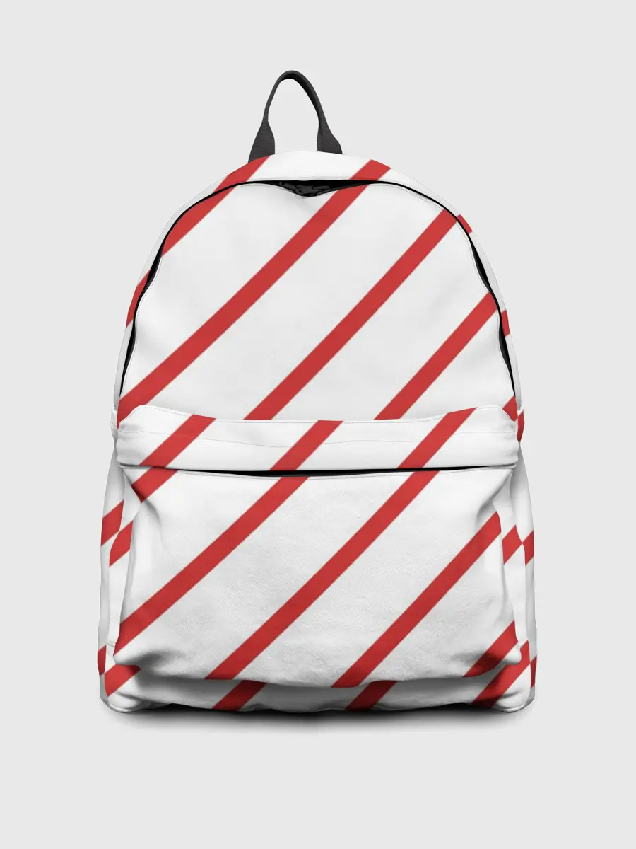 Рюкзак джинсовый / Полосы красные на белом