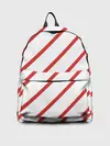 Рюкзак джинсовый / Полосы красные на белом