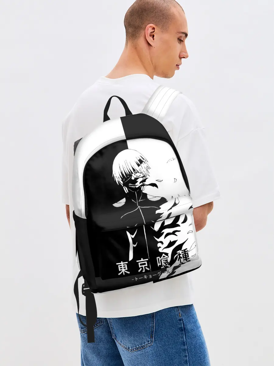 Рюкзак джинсовый / Токийский гуль черно белый Кен