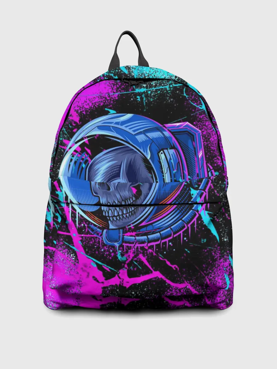 Рюкзак джинсовый / Неоновый череп