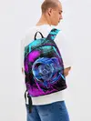 Рюкзак джинсовый / Неоновый череп