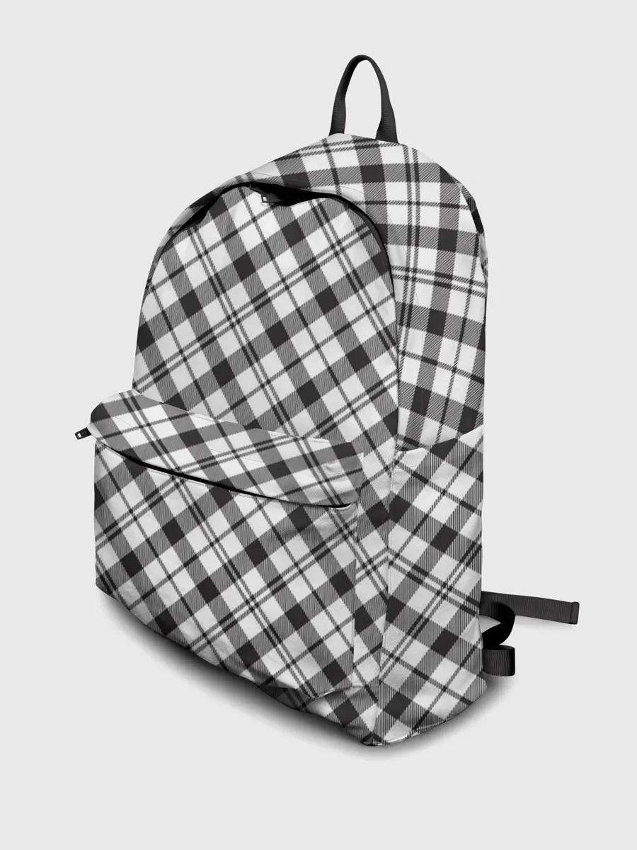 Рюкзак джинсовый / Ч/б текстура в клетку