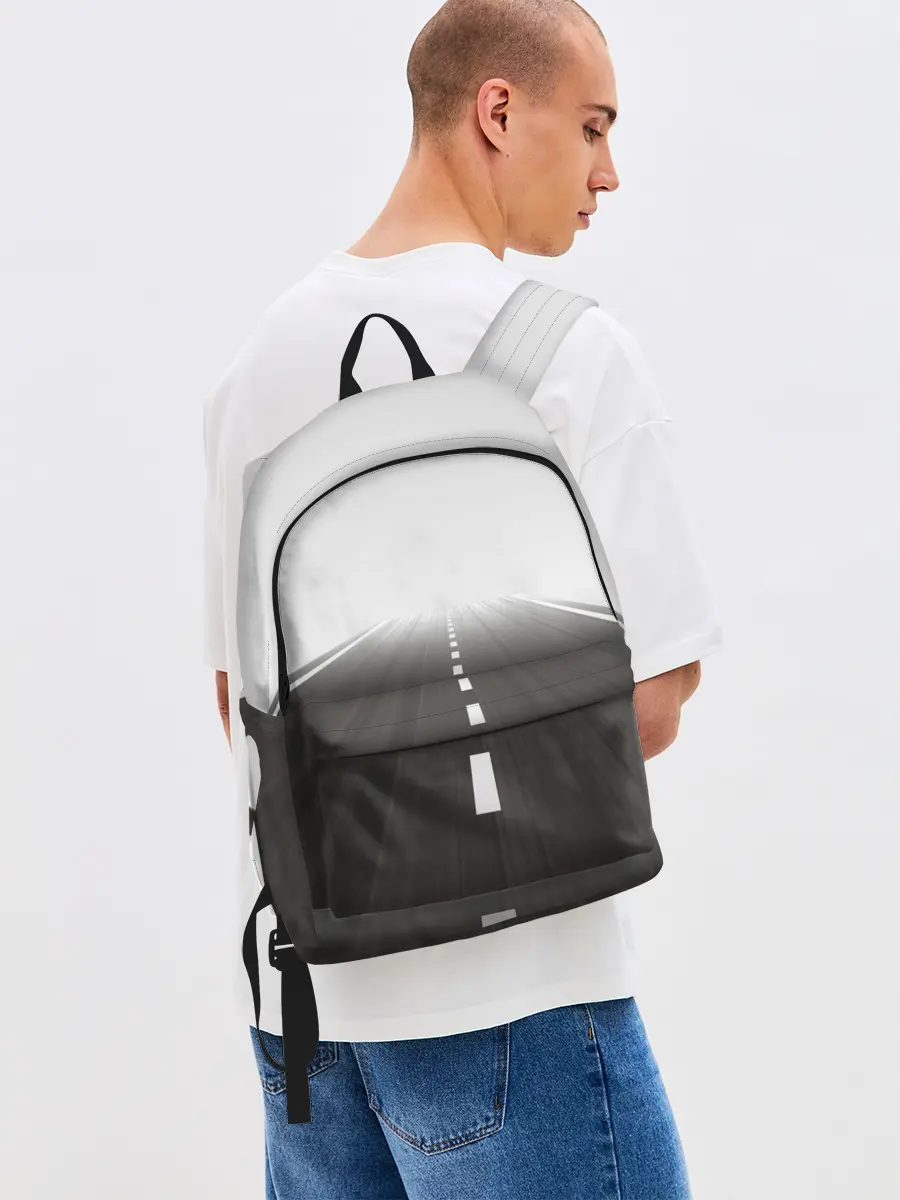 Рюкзак джинсовый / Дорога, уходящая в даль