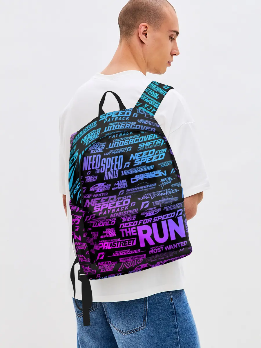 Рюкзак джинсовый / NFS ALL LOGOS NEON