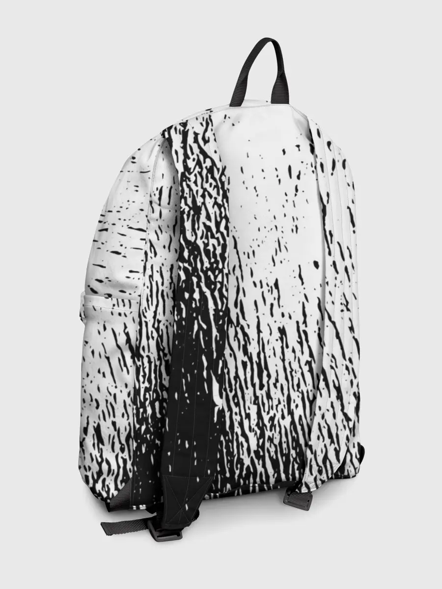 Рюкзак джинсовый / Черный клевер на едко белом фоне