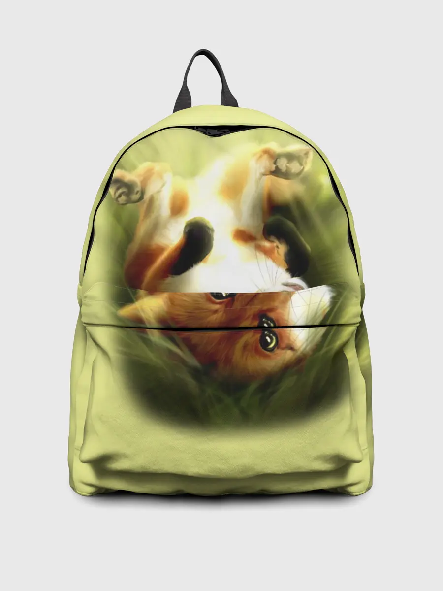 Рюкзак джинсовый / Лиса на траве