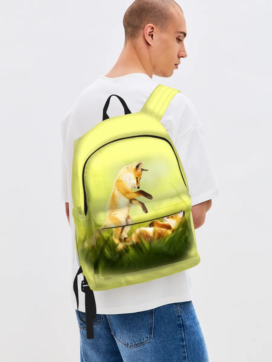 Рюкзак джинсовый / Лисята