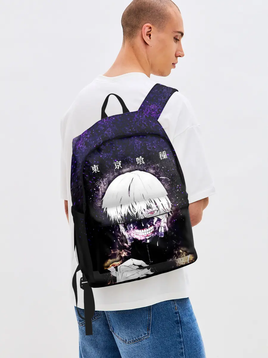 Рюкзак джинсовый / Kaneki Ken фиолетовый верх