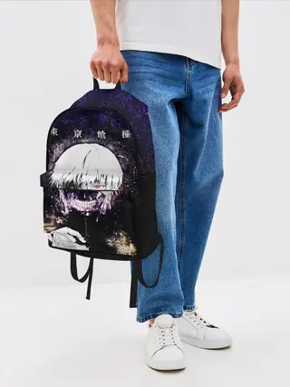 Рюкзак джинсовый / Kaneki Ken фиолетовый верх