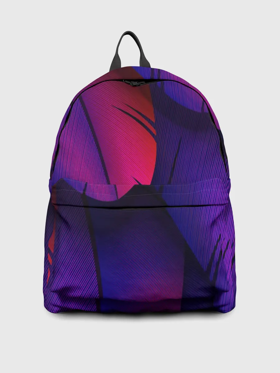 Рюкзак джинсовый / Фиолетовые Перья