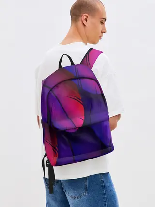 Рюкзак джинсовый / Фиолетовые Перья