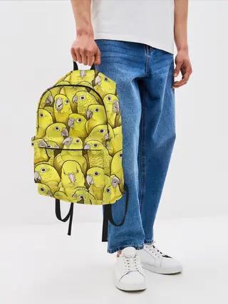 Рюкзак джинсовый / Попугаи