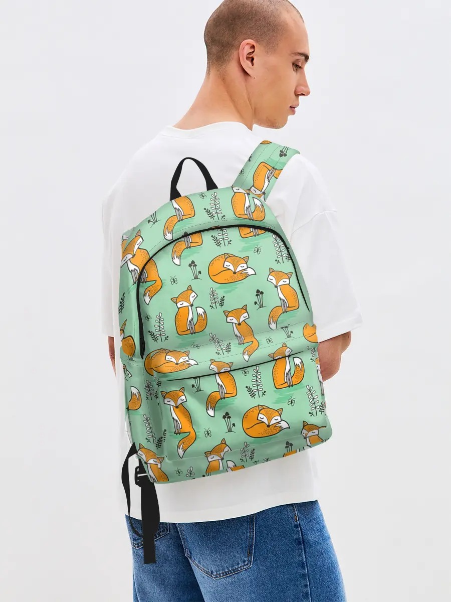 Рюкзак джинсовый / Лиса с Грибами