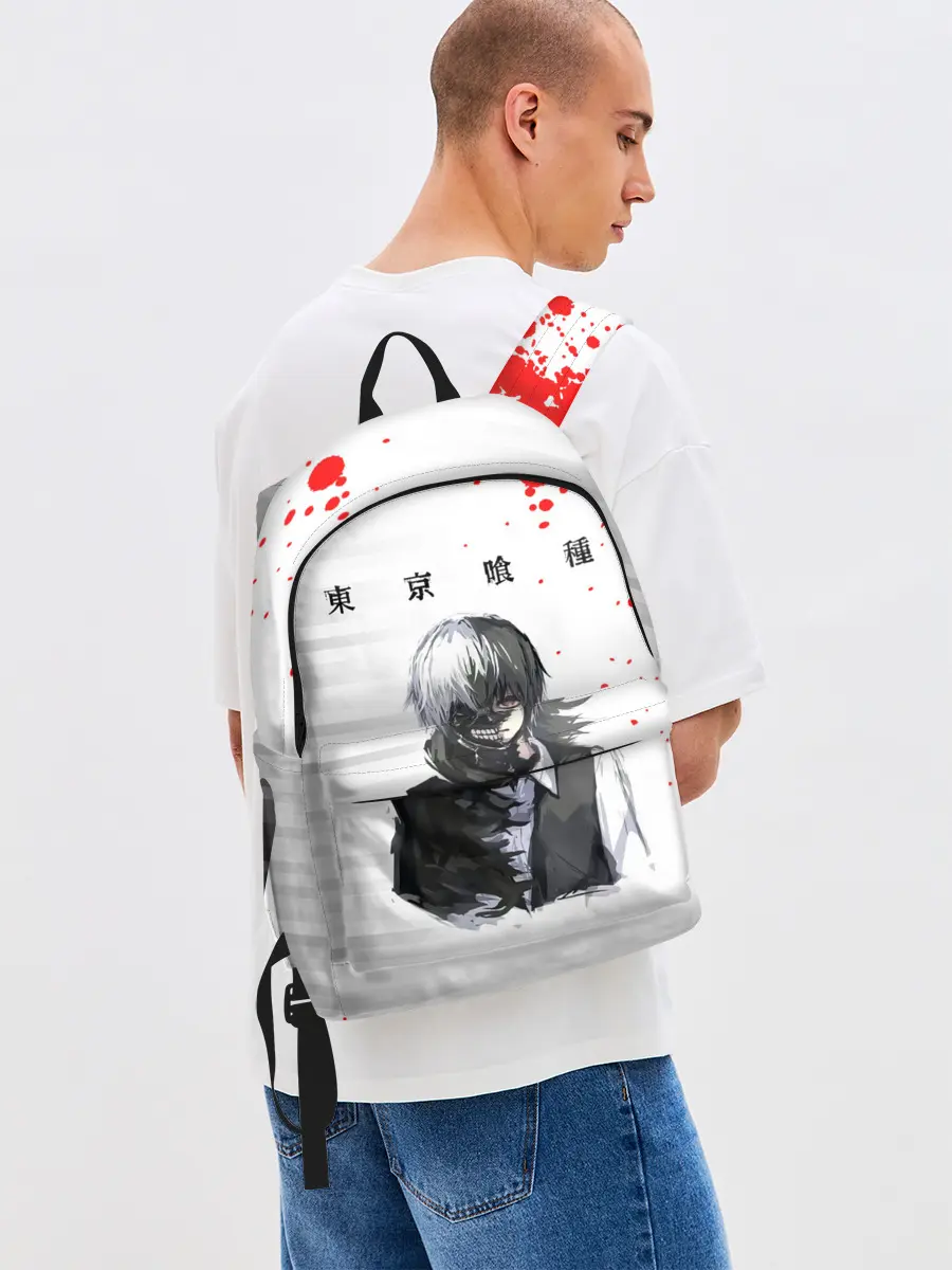 Рюкзак джинсовый / Kaneki Ken красные капли