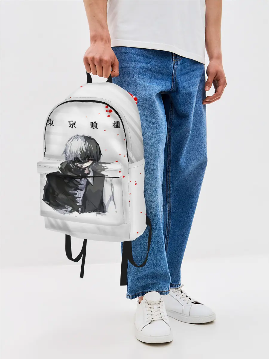 Рюкзак джинсовый / Kaneki Ken красные капли