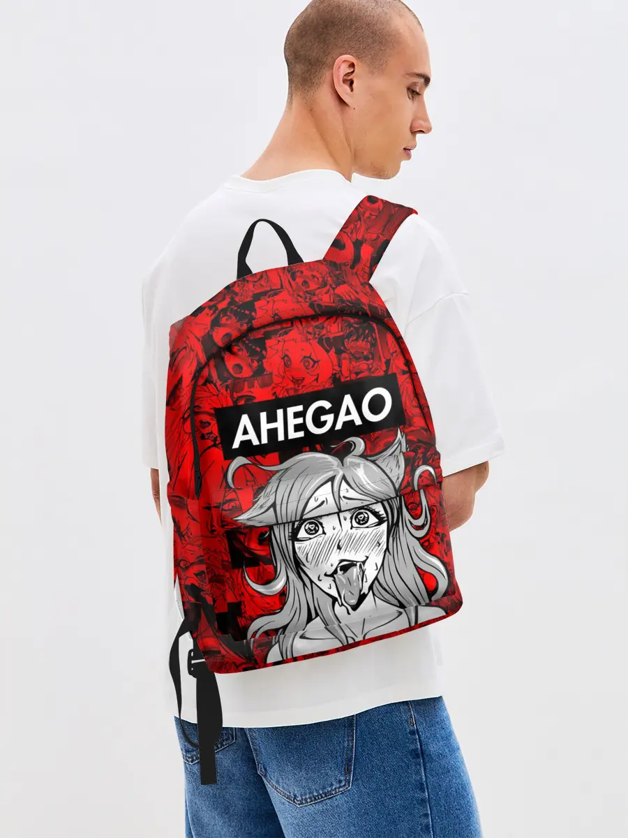 Рюкзак джинсовый / Ahegao red