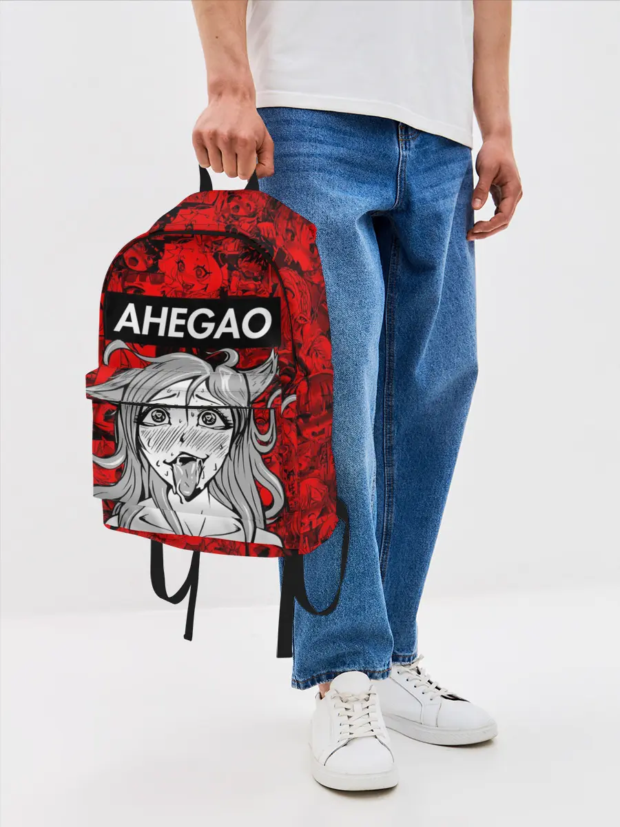 Рюкзак джинсовый / Ahegao red