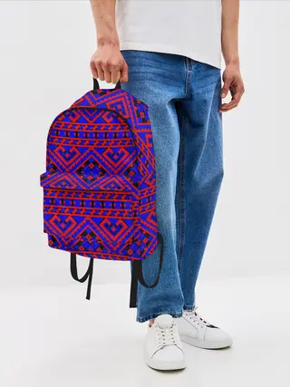 Рюкзак джинсовый / Русские народные узоры