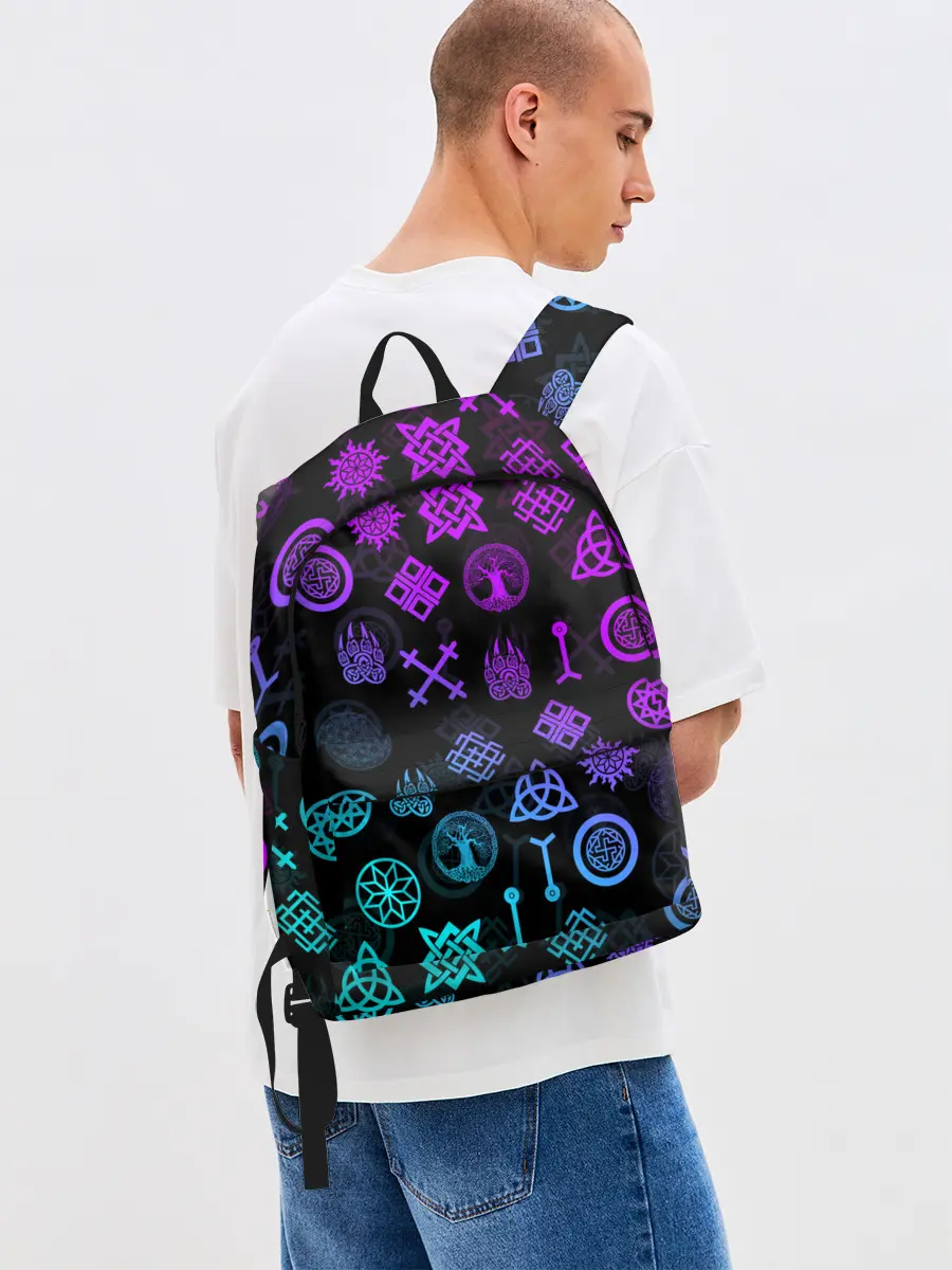 Рюкзак джинсовый / СЛАВЯНСКИЕ РУНЫ | ПАТТЕРН