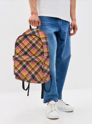Рюкзак джинсовый / Клеточный узор