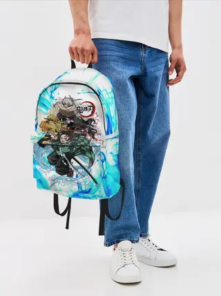 Рюкзак джинсовый / КЛИНОК РАССЕКАЮЩИЙ ДЕМОНОВ