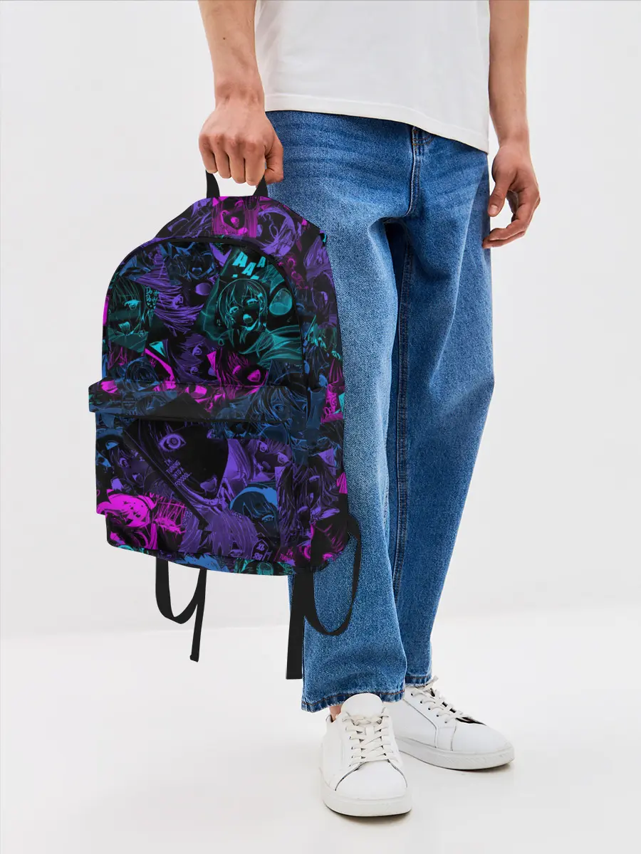 Рюкзак джинсовый / Neon Ahegao