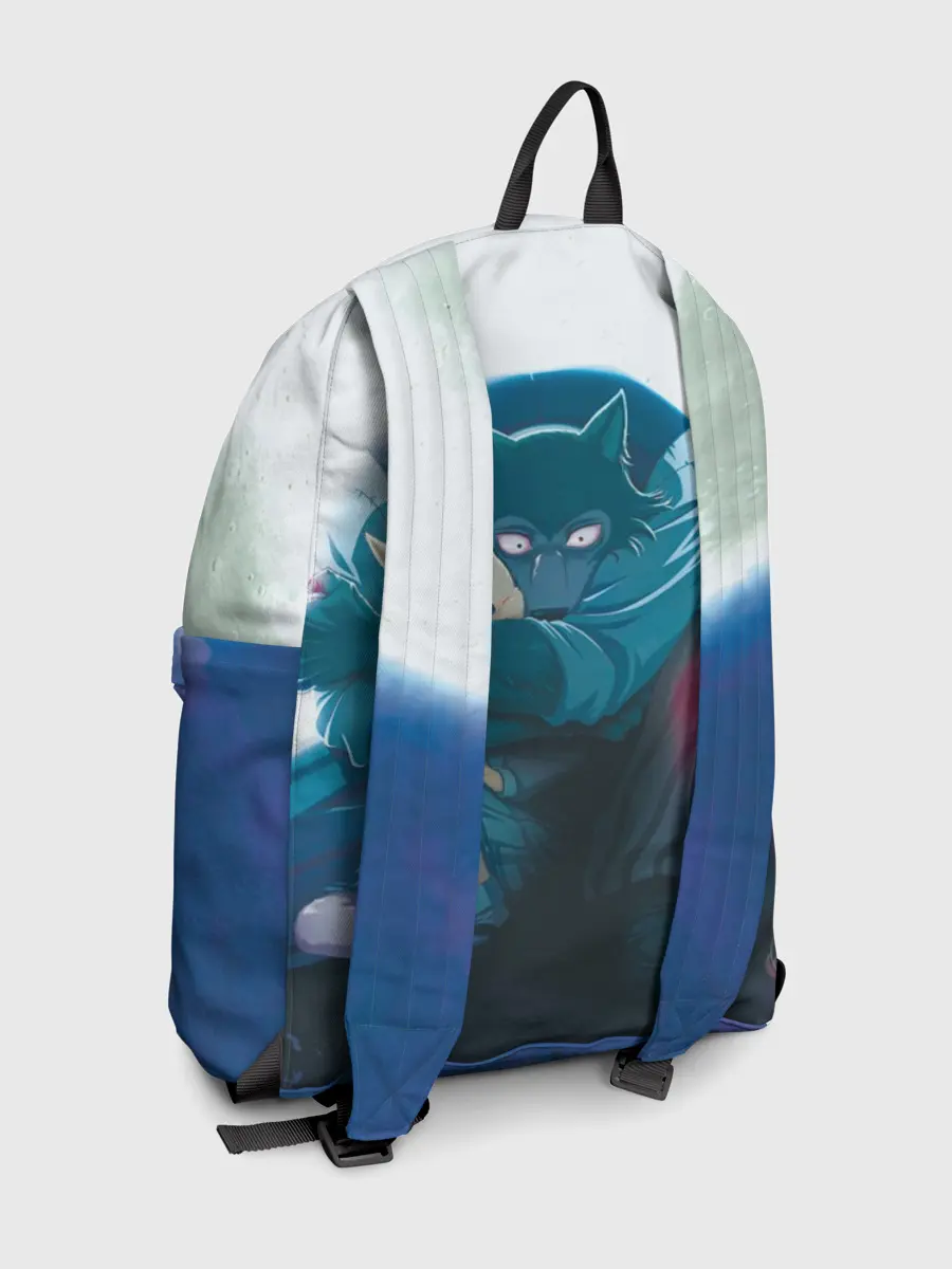 Рюкзак джинсовый / Легоси Хару крупный принт