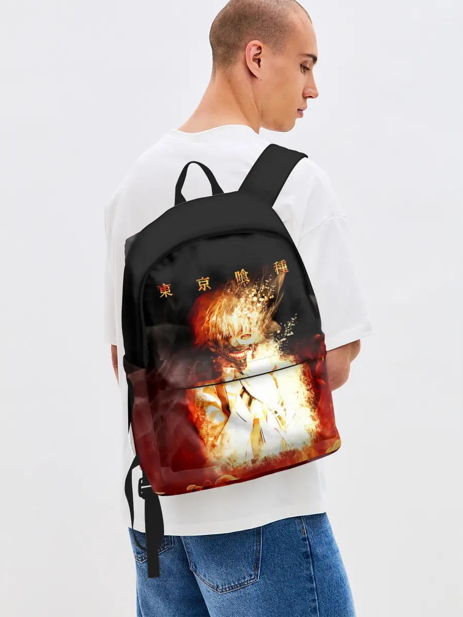 Рюкзак джинсовый / Огненый Канеки Кен