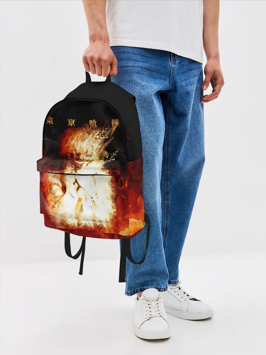 Рюкзак джинсовый / Огненый Канеки Кен