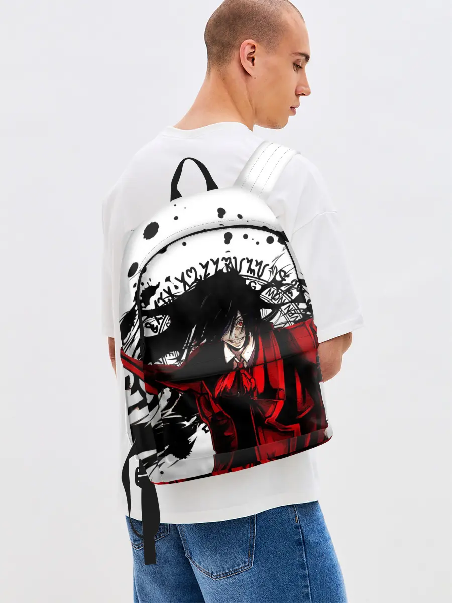 Рюкзак джинсовый / Алукард на белом фоне