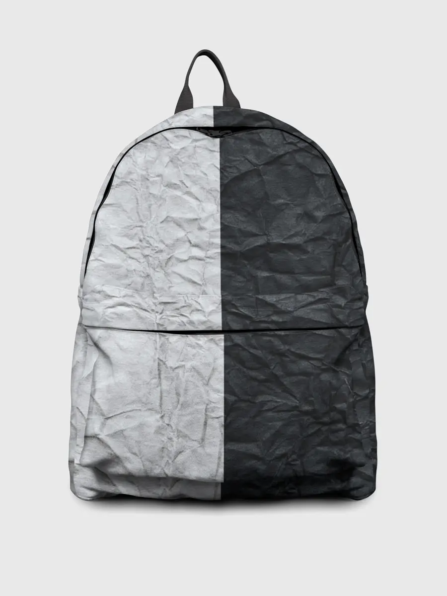 Рюкзак джинсовый / Мятая Черно-Белая Бумага