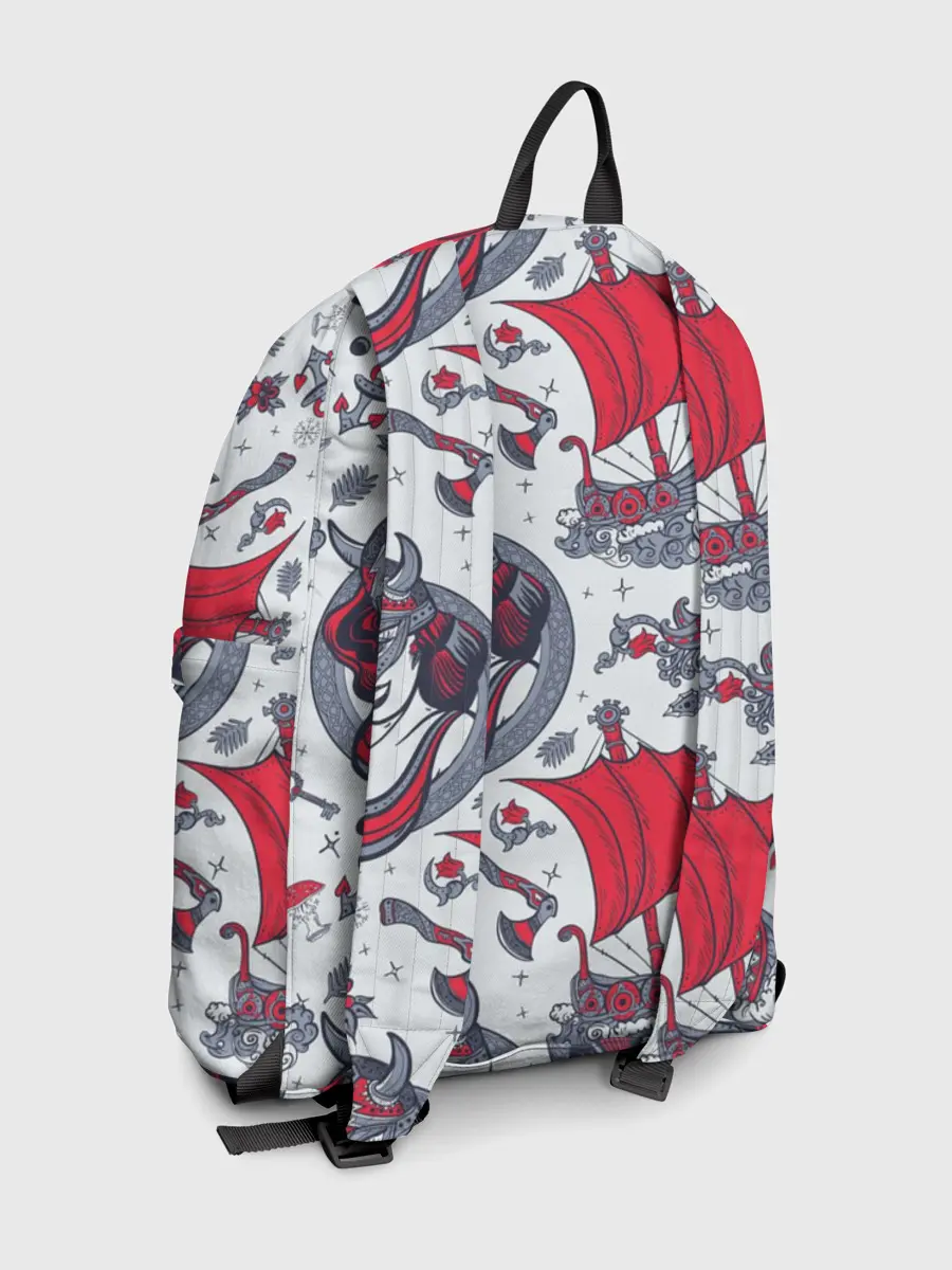 Рюкзак джинсовый / Корабли и девушка викинг