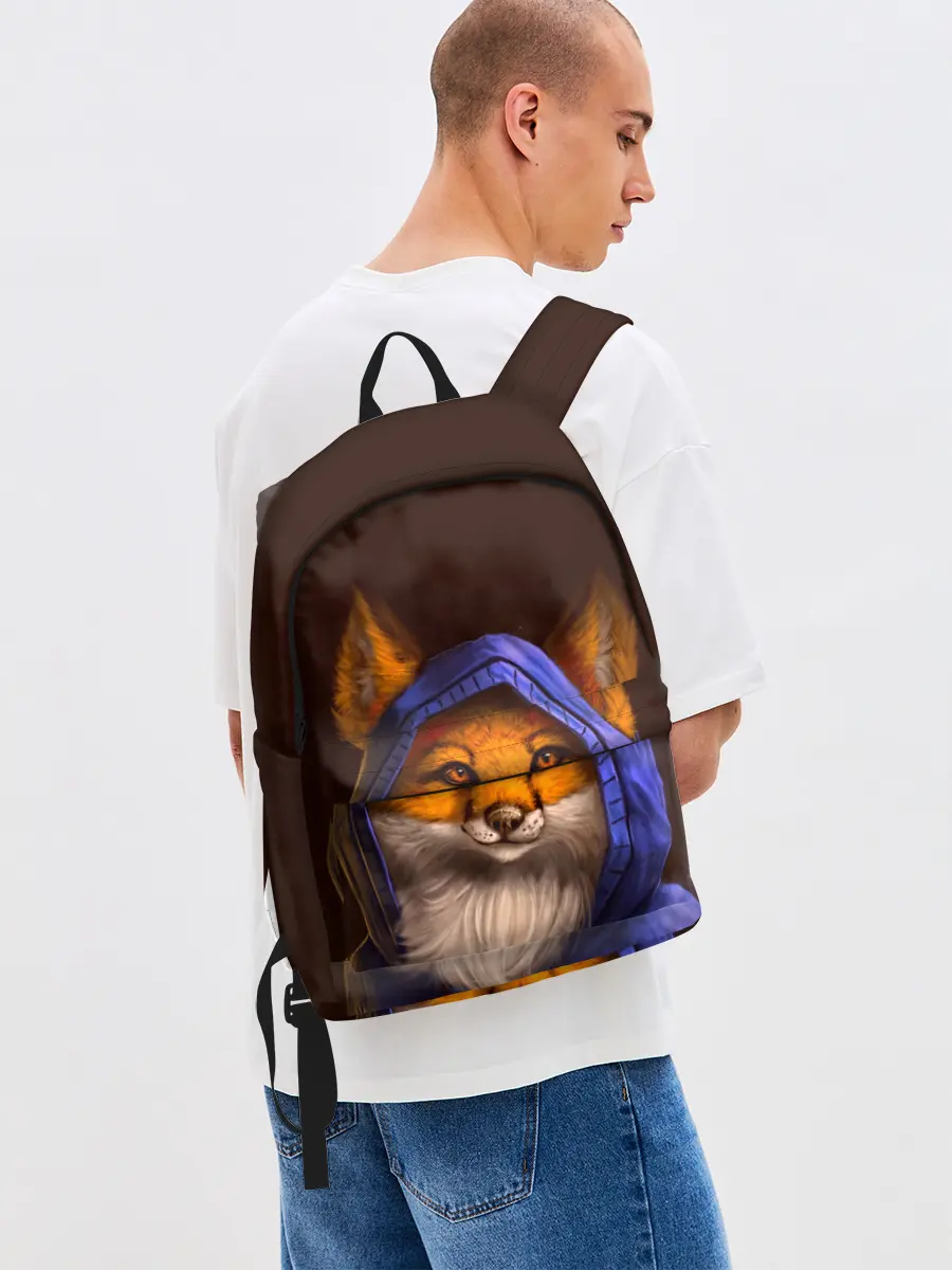 Рюкзак джинсовый / Лисенок в капюшоне