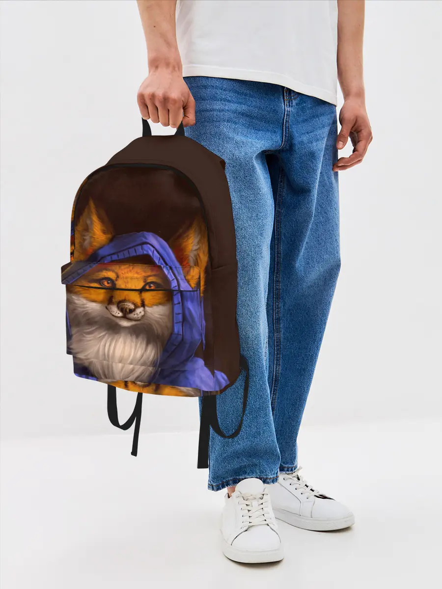 Рюкзак джинсовый / Лисенок в капюшоне