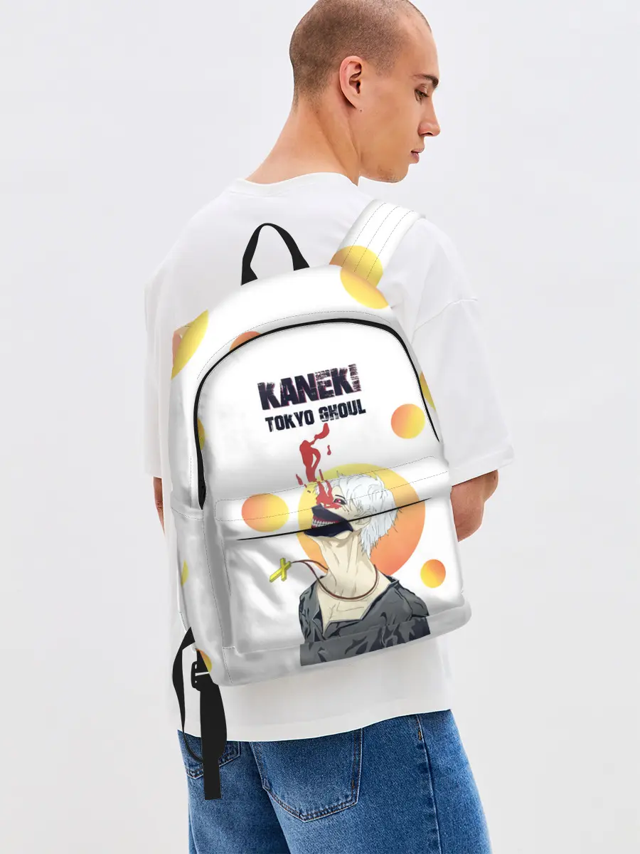 Рюкзак джинсовый / Kaneki Ken желтые круги