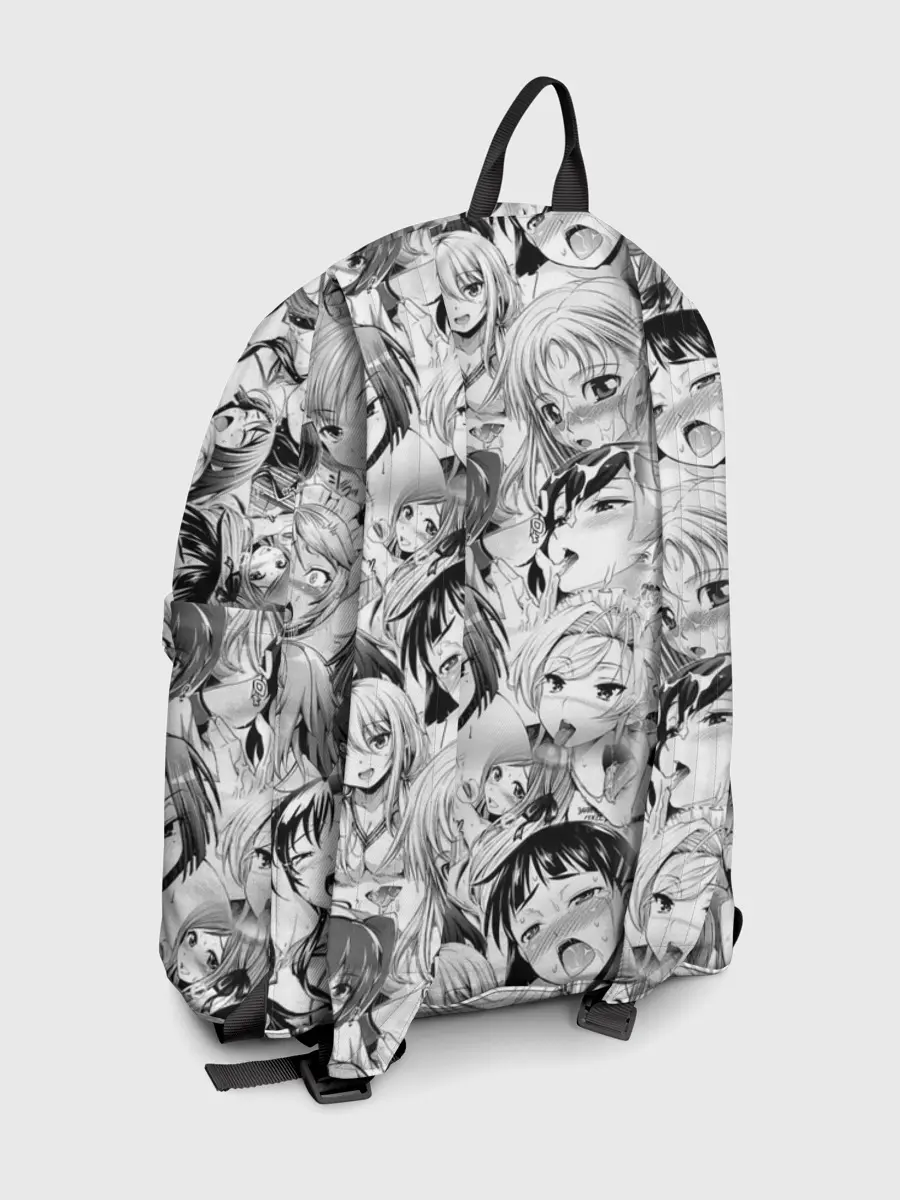 Рюкзак джинсовый / KAGUYA AHEGAO чернобелое / КАГУЯ АХЕГАО