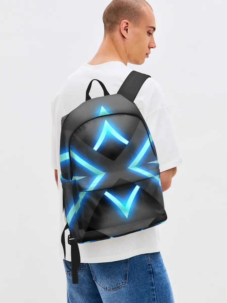 Рюкзак джинсовый / НЕОНОВЫЕ СТРЕЛКИ 3D