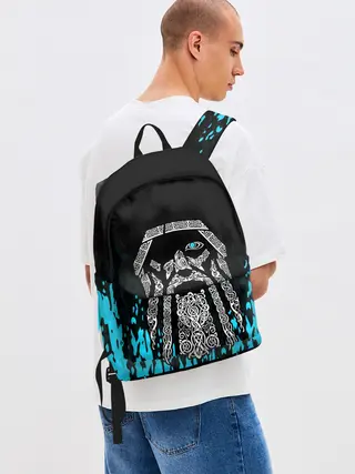 Рюкзак джинсовый / БОГ ОДИН | Узорное лицо