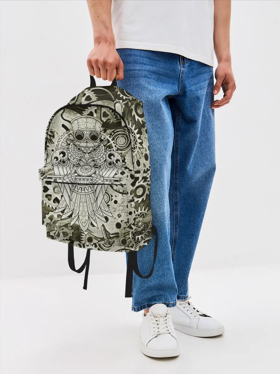 Рюкзак джинсовый / Стимпанк Сова