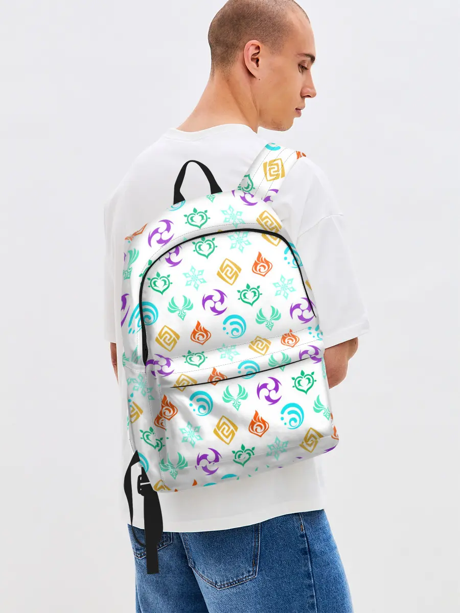 Рюкзак джинсовый / GENSHIN IMPACT ЭМБЛЕМЫ