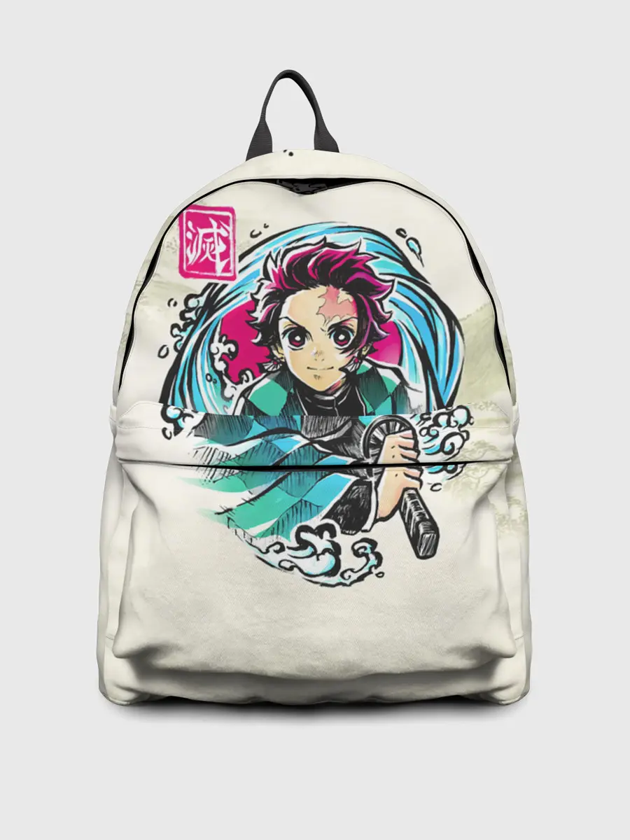 Рюкзак джинсовый / Kamado Tanjiro зарисовка