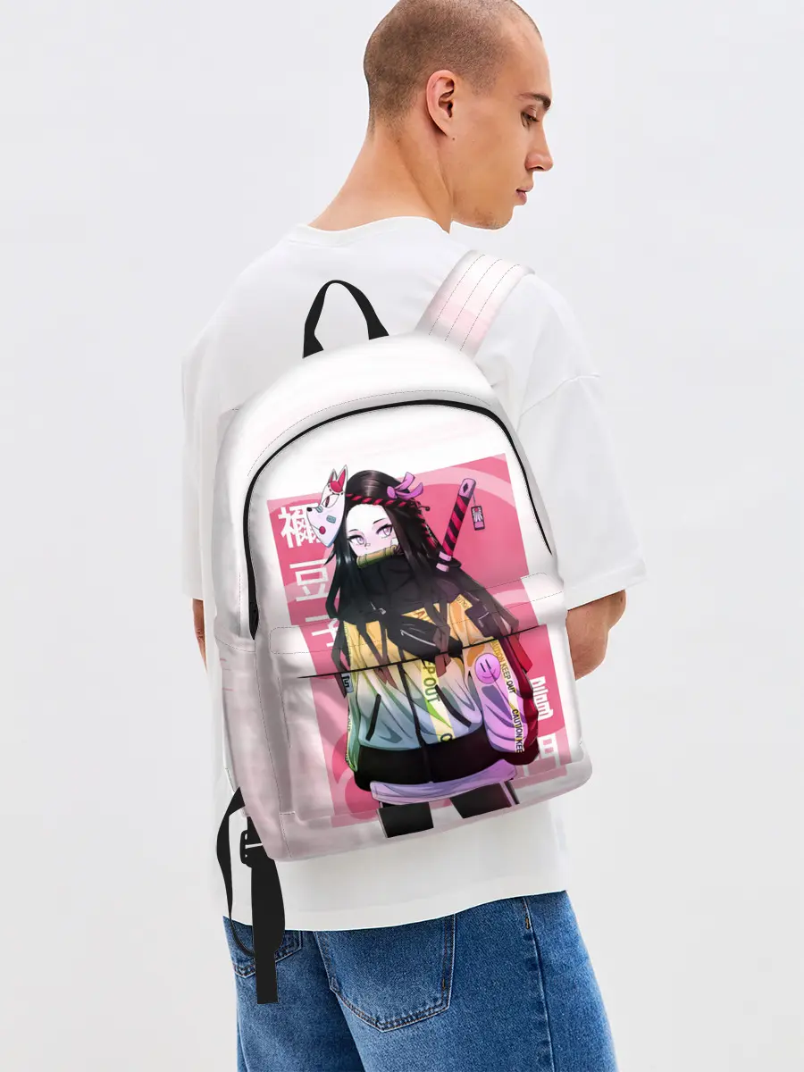 Рюкзак джинсовый / Kimetsu no yaiba розовое